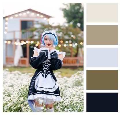 Flower Background Cosplay Woman Image